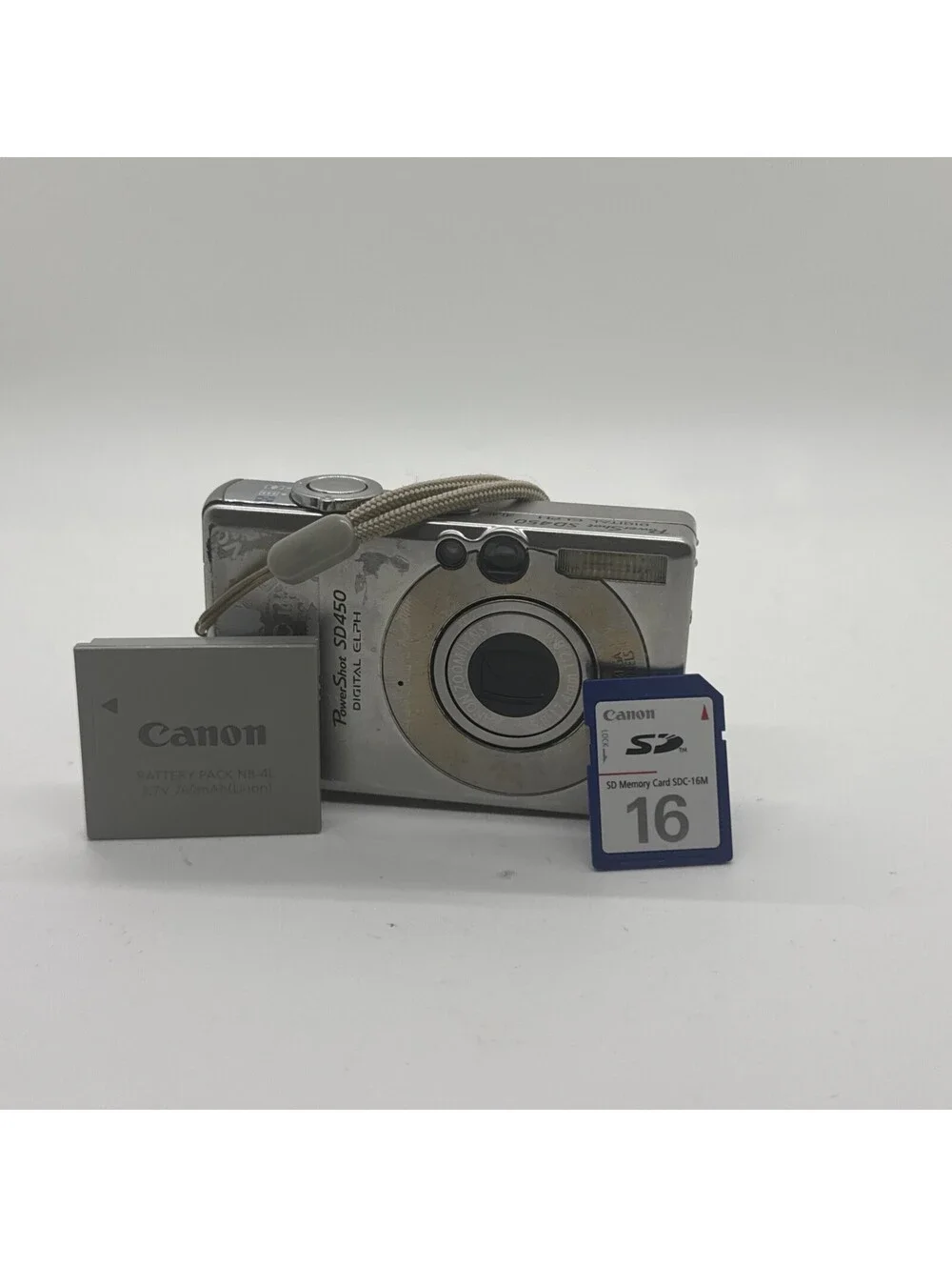 Canon PowerShot Digital ELPH SD450 5.0MP Digital Camera W/ Battery & Sd Card Wor